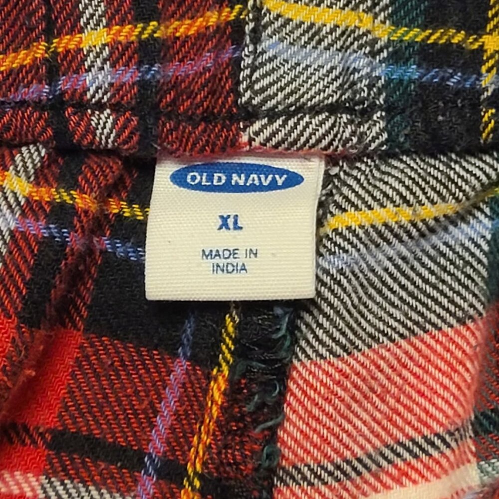 Old Navy Mens Red Plaid Flannel Pajama Pants XL Elastic Waist - Picture 5 of 11